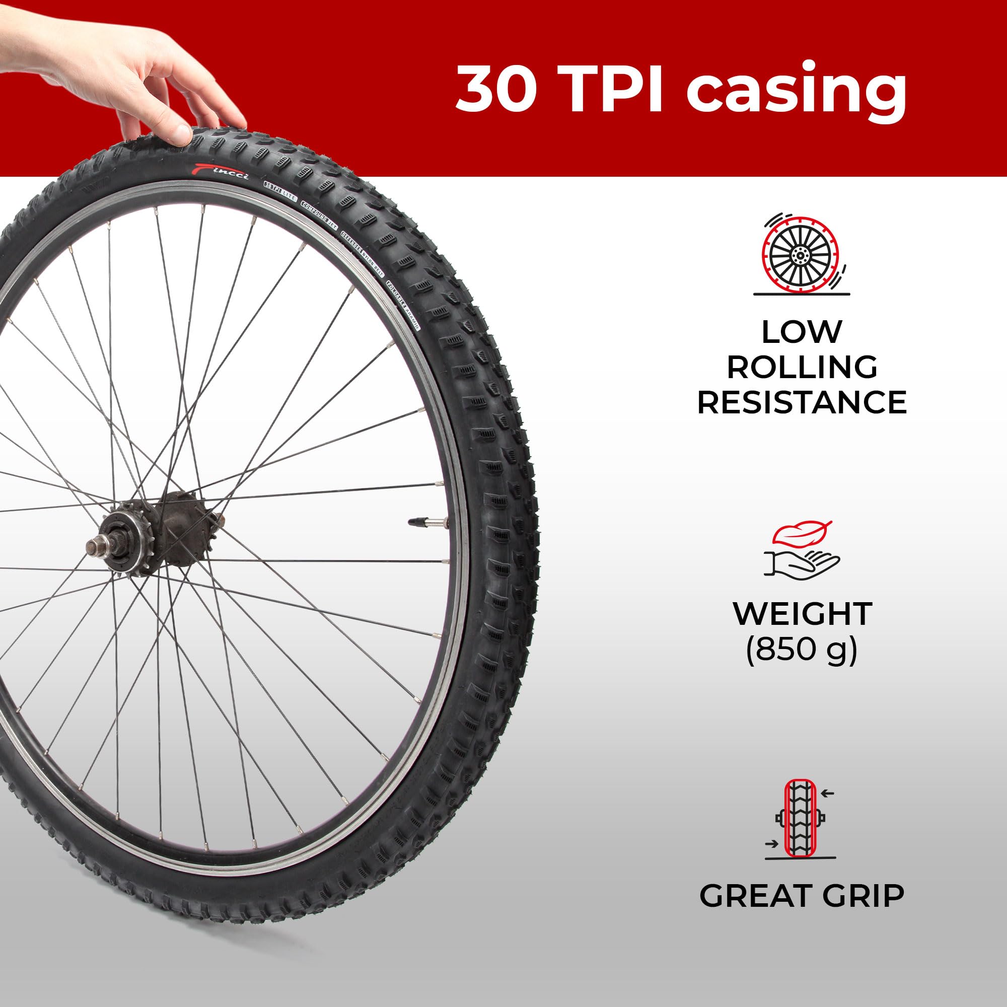 Fincci Marudo 29 X 210 Inch Bike Tire Foldable 52-622 For Mtb Mountain Gravel Hybrid Bike Bicycle