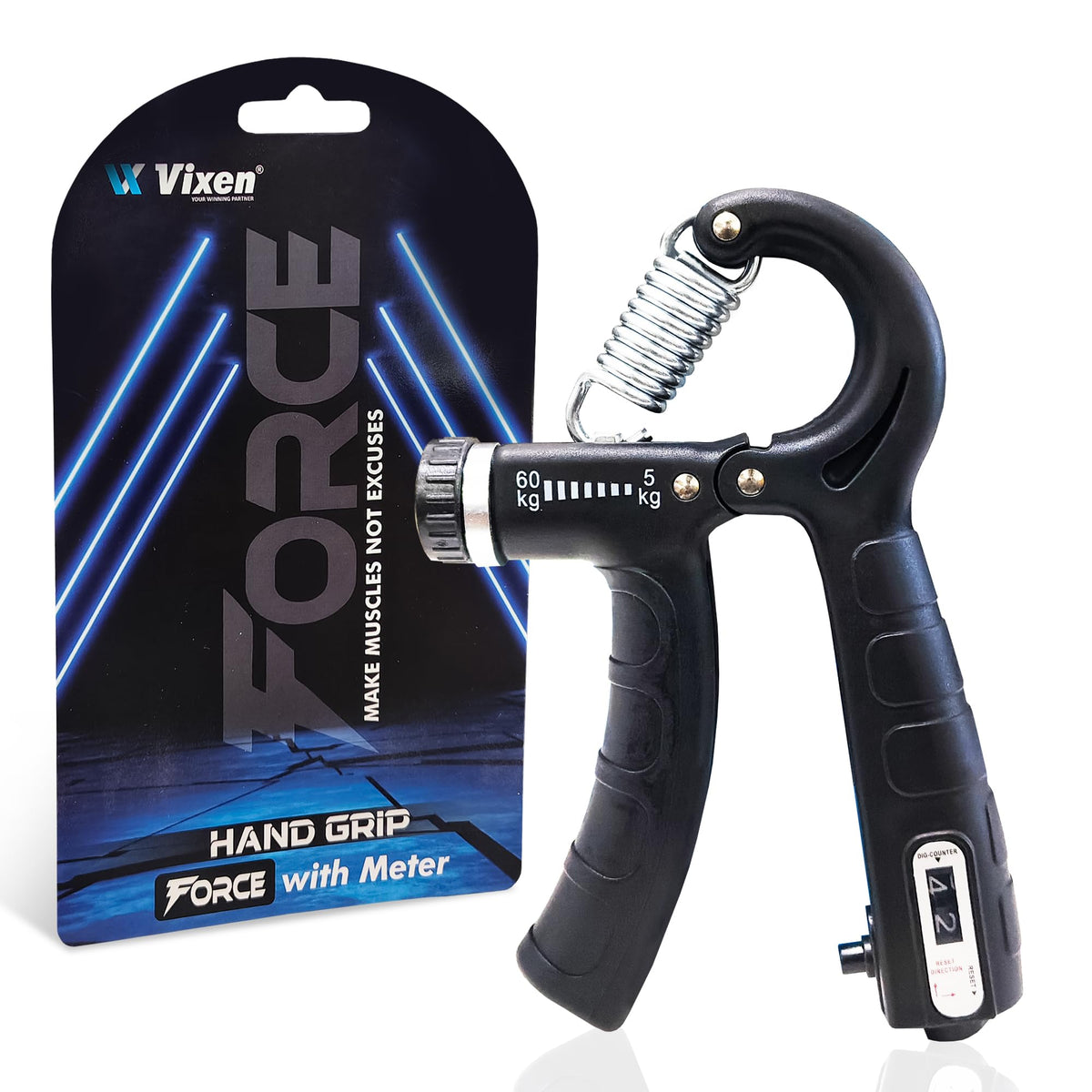 Vixen Adjustable Grip Strengthener | Controlled Resistance Hand Gripper For Finger, Wrist & Forearm Training | Ideal For Daily W