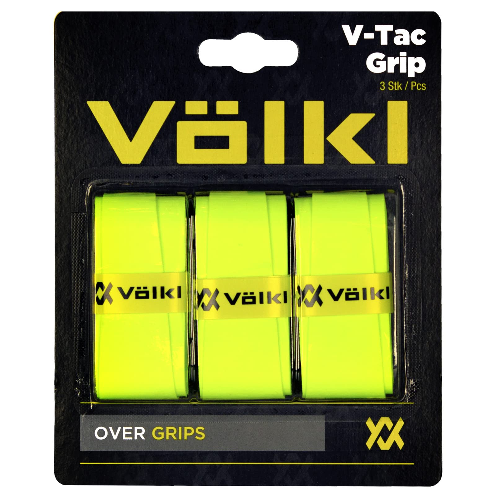 Volkl V-Tac Tennis Overgrip-Pack Of 3 (Neon Yellow)