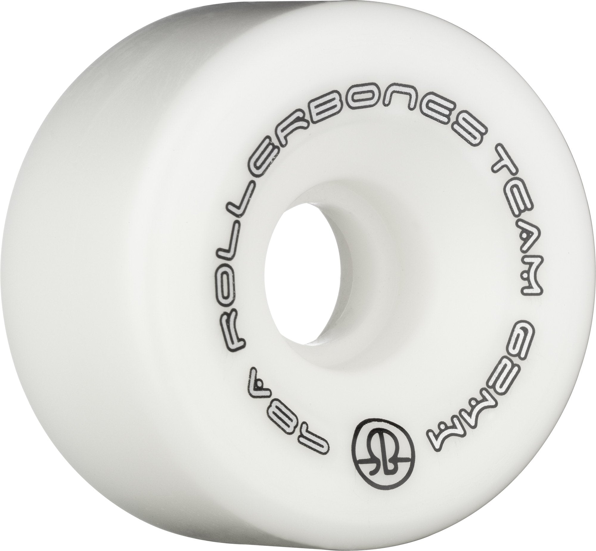 Rollerbones Team Logo Recreational Roller Skate Wheels (Set of 8), White, 62mm