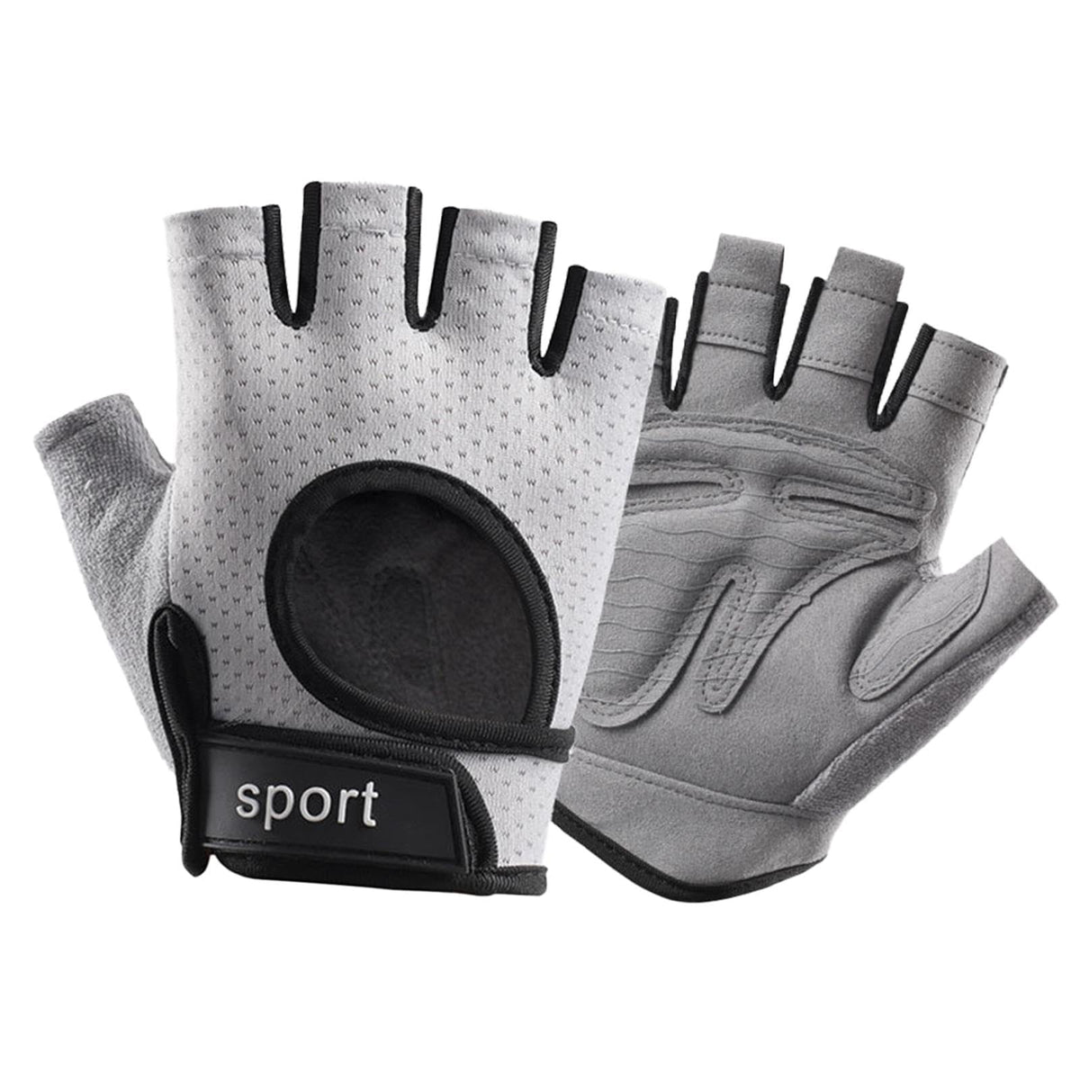 Lyla Half Fingers Gloves Sport Workout Gloves For Strength Training Birthday Gift L Light Gray