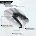 Contour Swim Paddles Hand, Swim Training Hand Paddles With Adjustable Straps, Swimming Hand Paddles For Women And Men