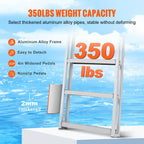 Vevor Retractable Dock Ladder 4 Steps, Aluminum Sliding Pontoon Boat Ladder With 36''-48'' Adjustable Height, 4'' Wide Step & No