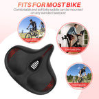 Oversized Comfort Bike Seat, Extra Wide Bike Seat Compatible With Peloton Bike, Electric Bike, Indoor Stationary Exercise Bike O