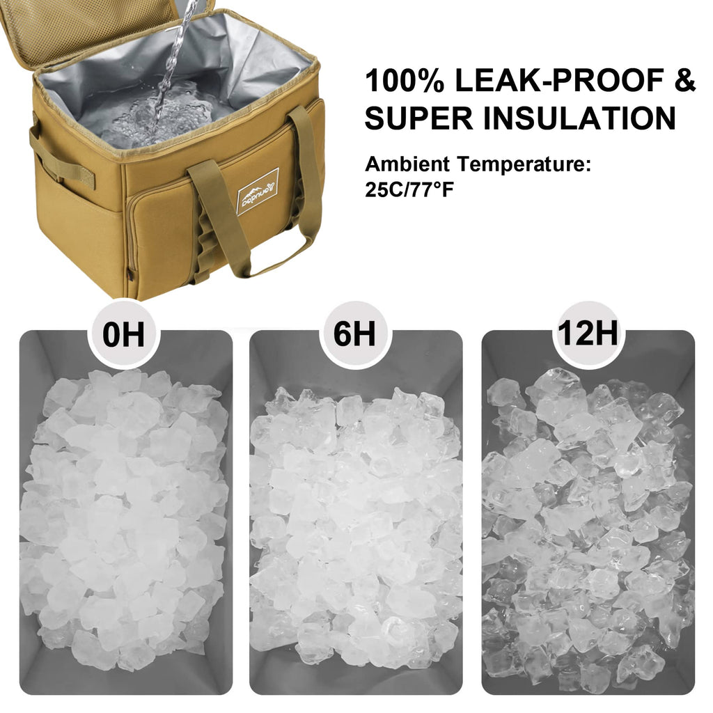 Soft Insulated Cooler Bag 48-Can Leakproof Soft Sided Cooler Large Collapsible Portable Cooler Bags 32L For Picnic, Waterproof S