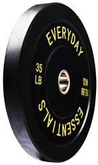 Signature Fitness 2'' Olympic Bumper Plate Weight Plates With Steel Hub, 35Lb, Single, Black