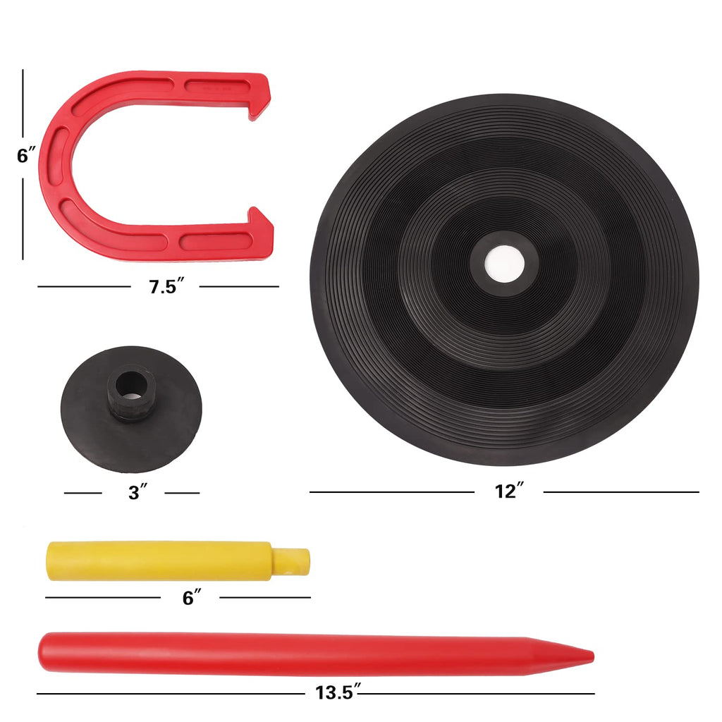 Gse Indoor And Outdoor Rubber Horseshoe Game Set, 4 Horseshoes (2 Red/2 Blue), 2 Rubber Mats With Posts, And 2 Plastic Stakes