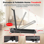 Subsun 2 In 1 Folding Treadmill, Walking Pad With Handle Bar, Under Desk Treadmill With 265 Lbs Capacity For Office, Remote Cont