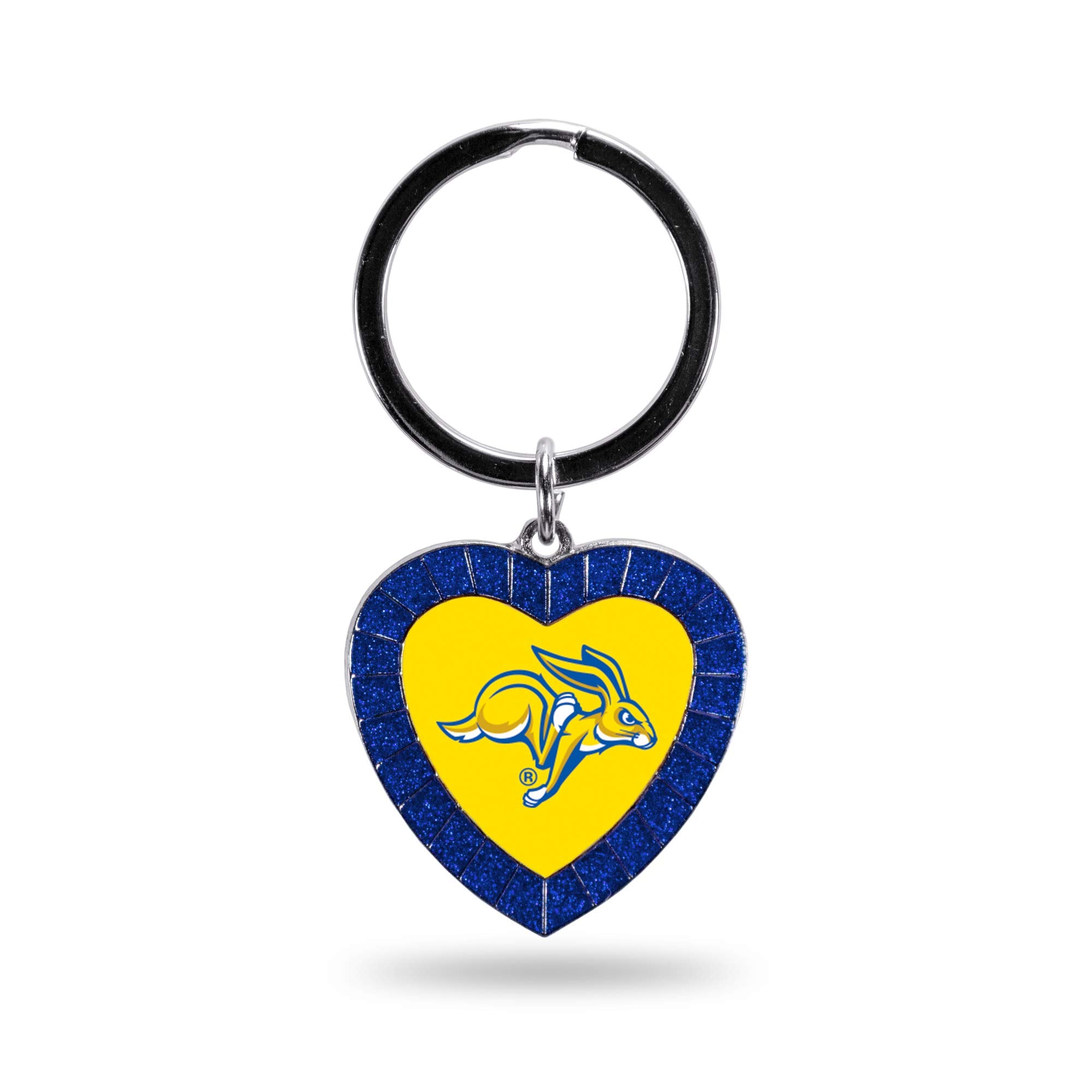 Rico Industries Ncaa South Dakota State Jackrabbits Ncaa Rhinestone Heart Colored Keychain, Royal, 3-Inches In Length