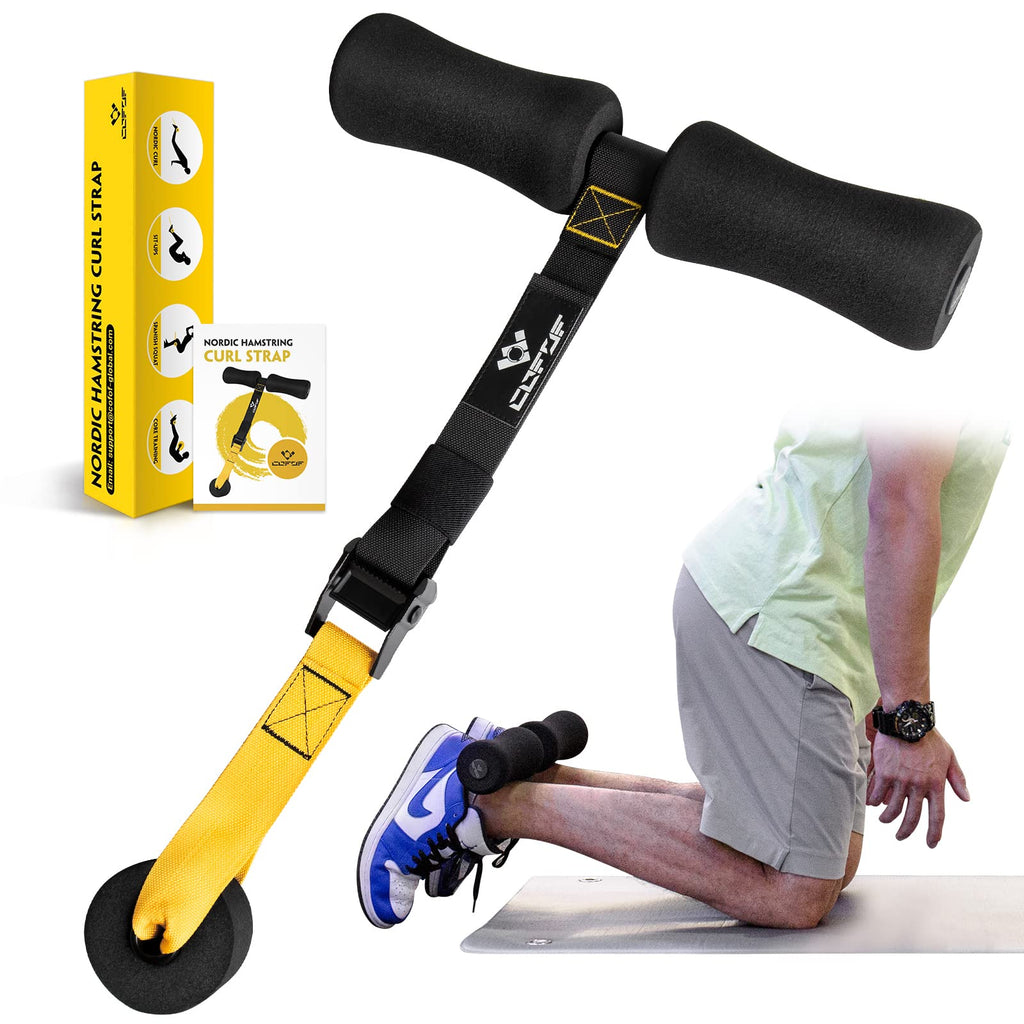 Nordic Hamstring Curl Strap - Holds 420 Pounds, Great For Hamstring Curls, Sit-Ups, Spanish Squats & Ab Workout - 5 Second Setup