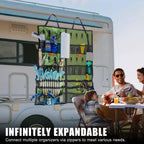Camping Hanging Organizer - Ayamaya Tent Organizer For Inside With Campsite Storage Straps & Mesh Pockets & Hanging Hooks For Ca