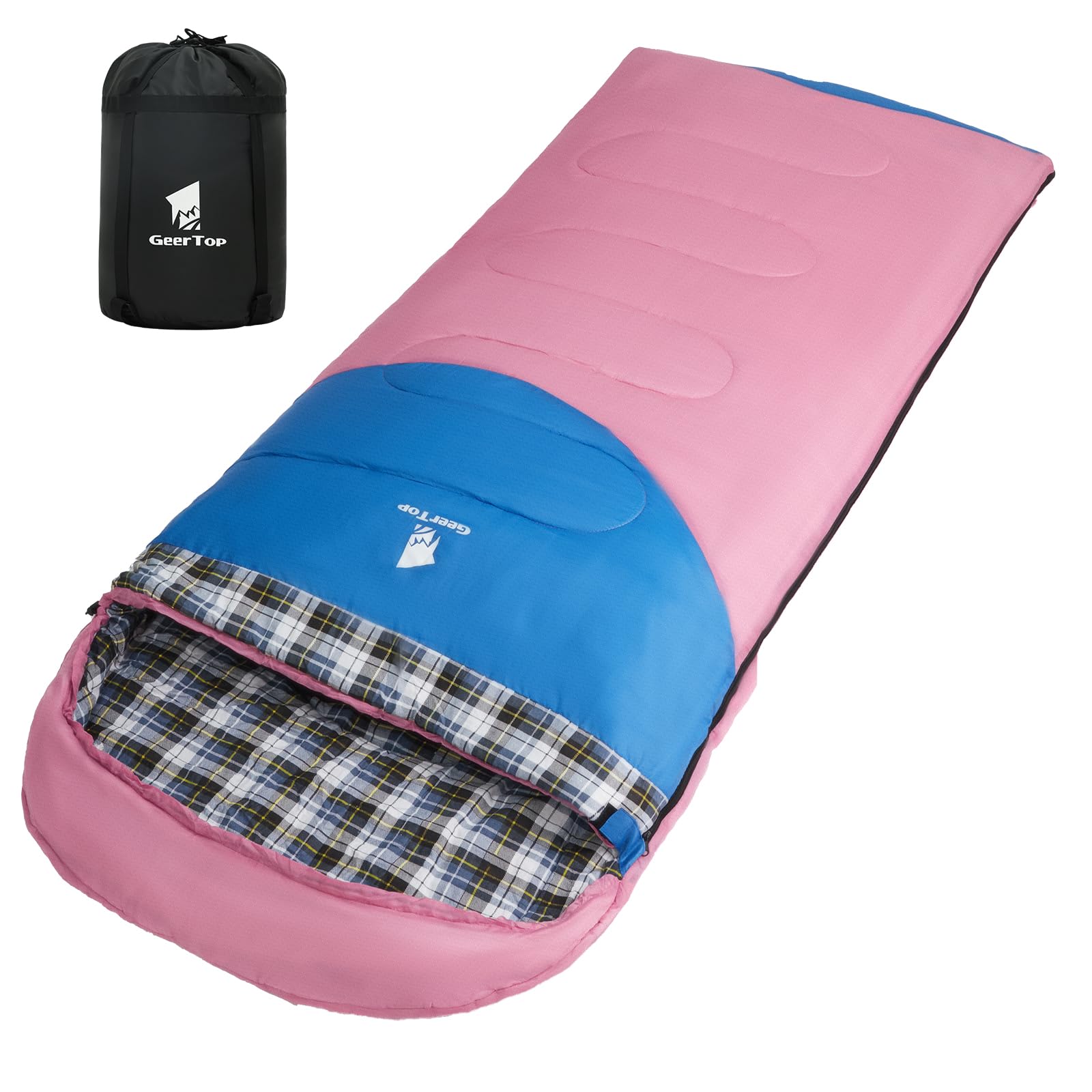 Geertop Backpacking Sleeping Bag Flannel For Big And Tall Adults Lightweight Portable Waterproof Warm Sleeping Bag 4 Season For