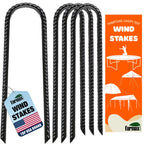 Eurmax Usa U-Shaped-Rebar-Stakes-12-Inch, Ground Stakes Heavy Duty Trampoline Stakes Rebar Galvanized For Camping Tent Trampolin