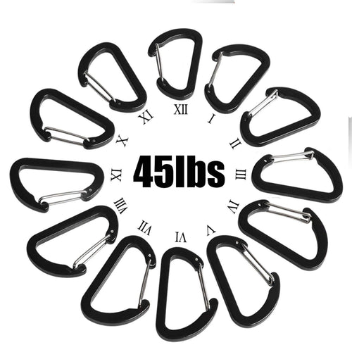 Abcool 12Pcs Keychain Clips Mini Small Carabiner - 1 5/8Inch Aluminum Durable Quick Release Auto Locking D-Shape Spring Loaded W
