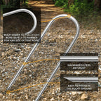 12X Heavy Duty Trampoline U-Shaped Metal Wind Stakes Goal Pegs Tent Ground Anchor