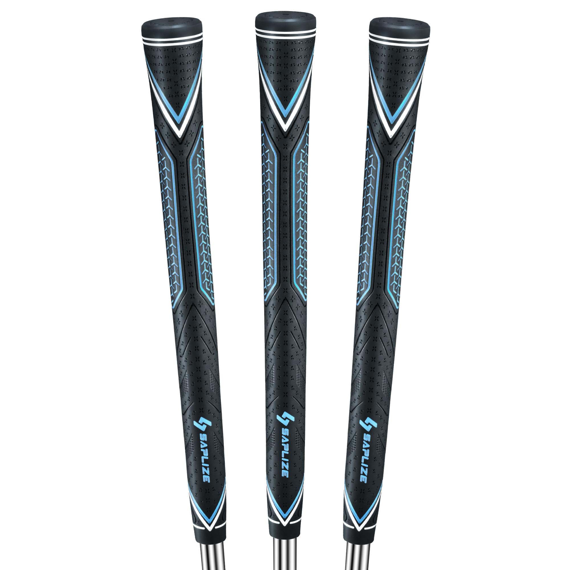 SAPLIZE 3 Pack Golf Club Grips - High-Traction Textured Rubber, Superior Shock Absorption & Precision Weight Stability, Includes