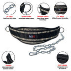 Mir Dip Belt With 36'' Chain, Weight Lifting For Dips And Pullups, Power Lifting Up To 500Lbs. (Desert)