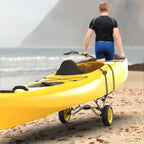 Bonnlo Universal Kayak Carrier - Trolley For Carrying Kayaks, Canoes, Paddleboards, Float Mats, And Jon Boats - Inflation-Free S