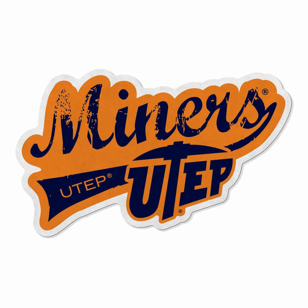 Rico Industries Ncaa Texas-El Paso Miners Distressed Shape Cut Pennant - Home And Living Room D  Cor - Soft Felt Ez To Hang
