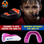 Oral Mart Black/Orange Youth Mouthguard For Kids - Youth Mouthguard For Karate, Flag Football, Martial Arts, Taekwondo, Boxing,