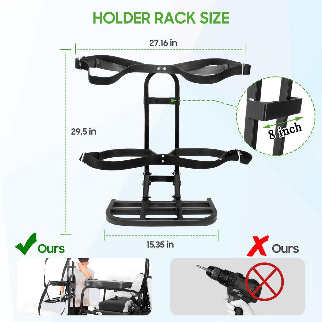 10L0L Universal Golf Cart Bag Holder Rack For Yamaha, Ezgo, Club Car Rear Seat Grab Bar, Don'T Occupy The Back Seat Space, No Dr