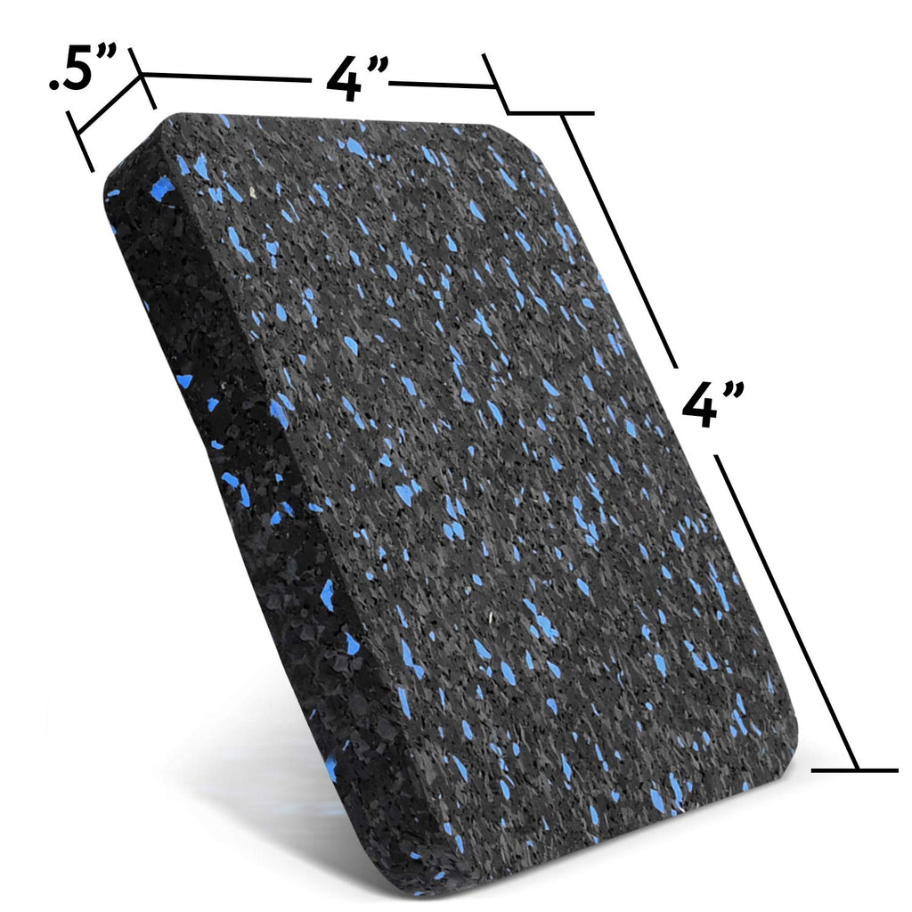 [6 Pack] Exercise Equipment Mat 4'' X 4'' X 0.5'' Pads - Treadmill Mat For Carpet Protection - Protective Anti-Slip Treadmill Pa