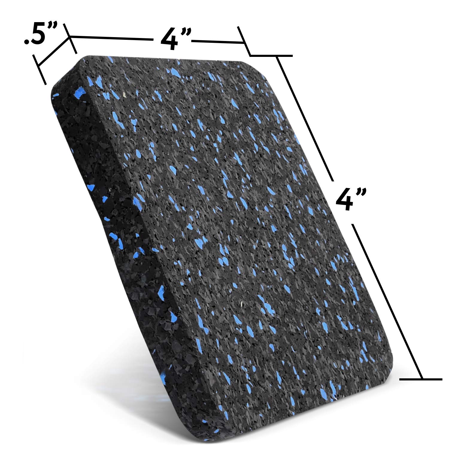 [6 Pack] Exercise Equipment Mat 4'' X 4'' X 0.5'' Pads - Treadmill Mat For Carpet Protection - Protective Anti-Slip Treadmill Pa