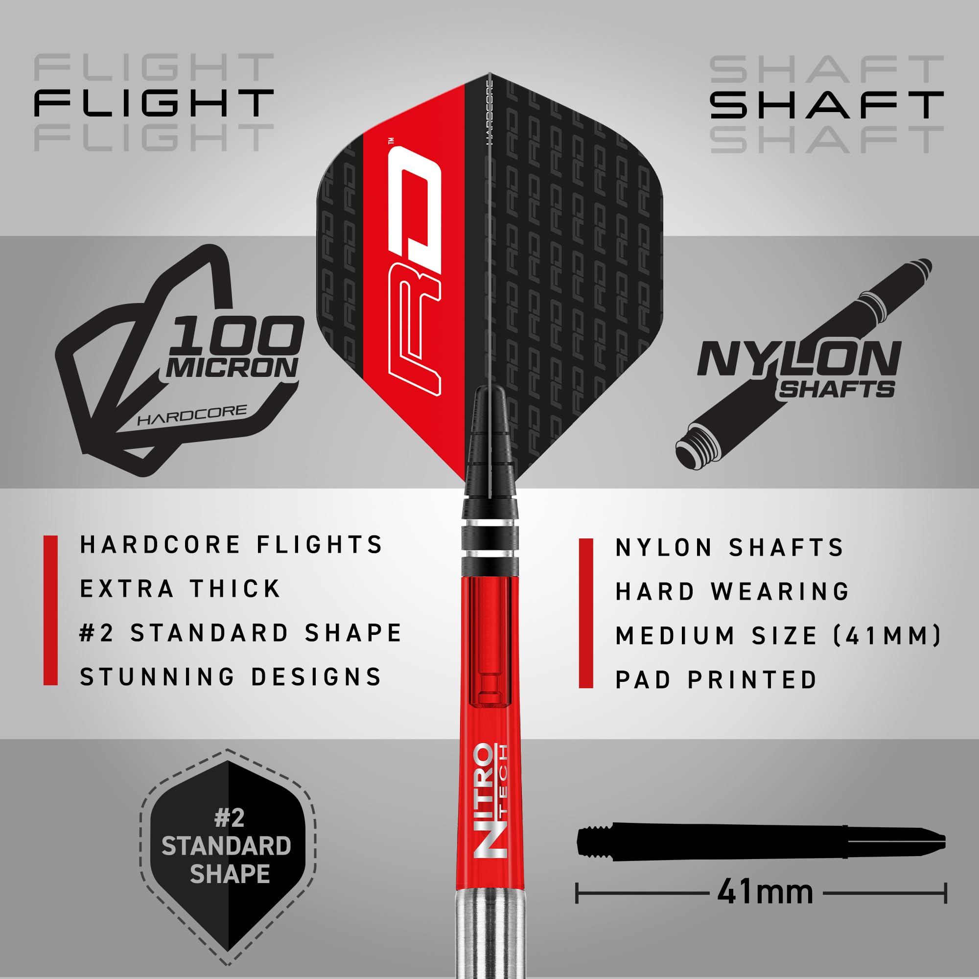 Red Dragon Javelin Black 24G Tungsten Darts Set With Flights And Stems