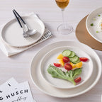 Stone Lain Jules Stoneware 16-Piece Round Dinnerware Set, White