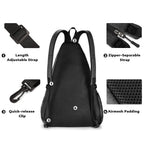 A11N Pickleball Bag, Reversible Crossbody Sling Bag/Backpack For Women Men, Black