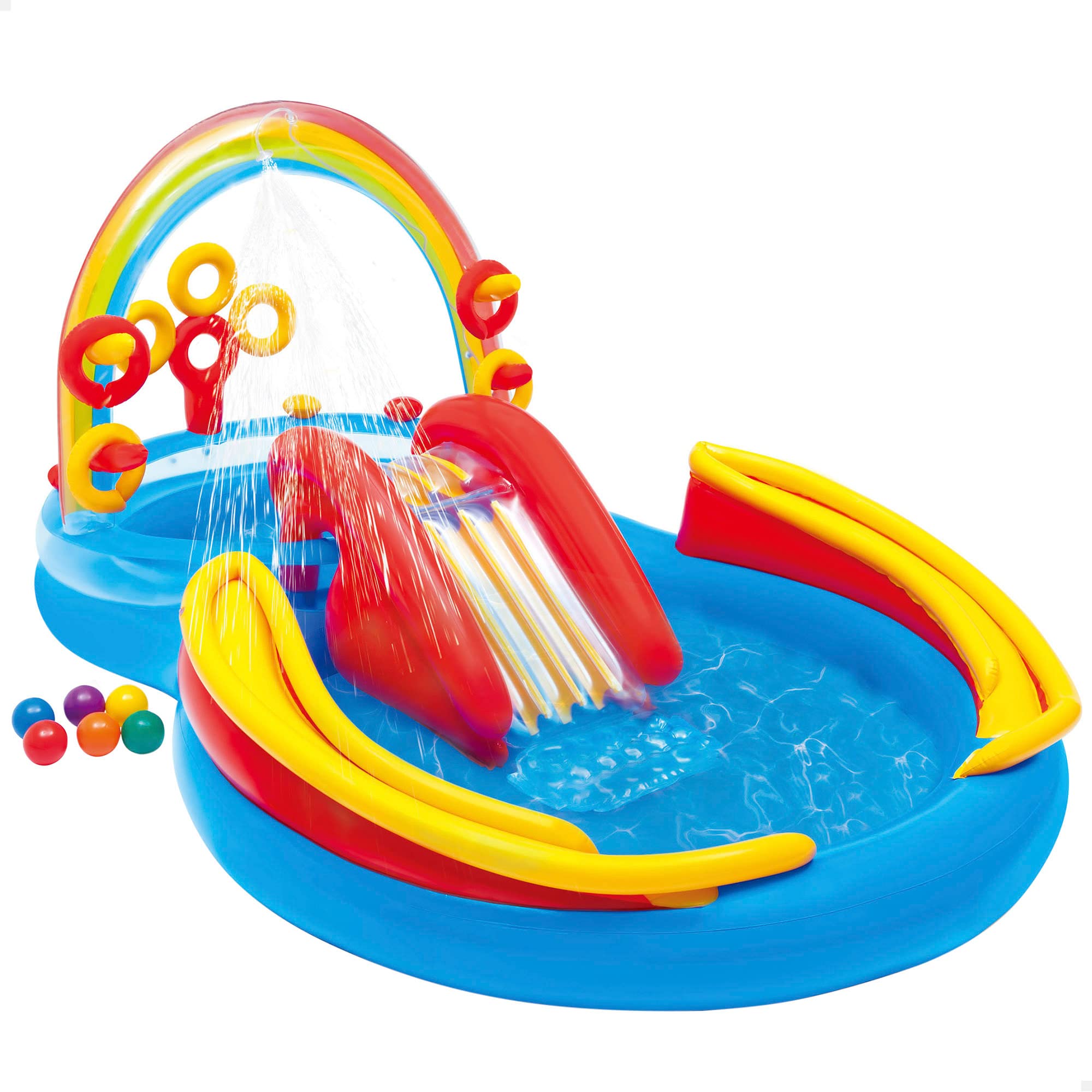 Intex Rainbow Ring Inflatable Play Center, 117'' X 76'' X 53'', For Ages 2+