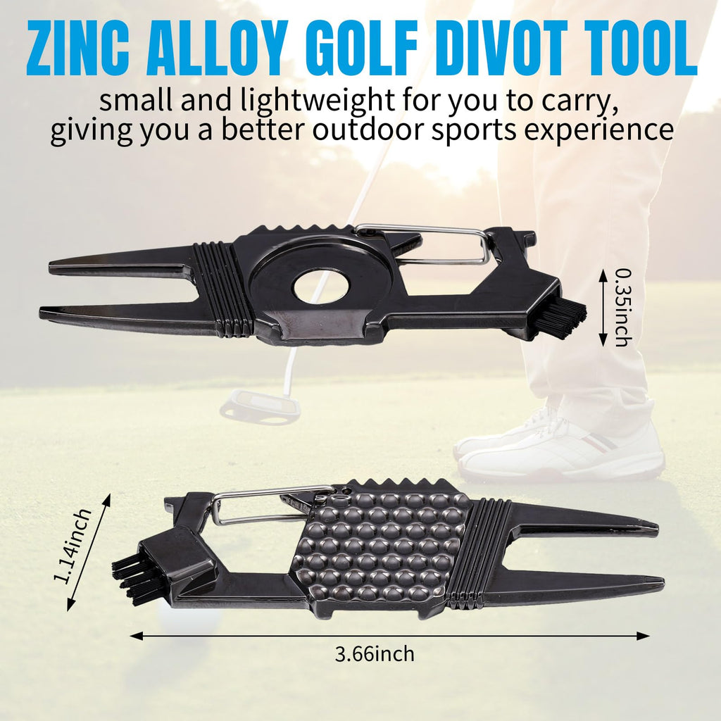 Poen 3 Pcs 7 In 1 Multipurpose Golf Divot Tool Golf Divot Repair Tool Lightweight Compact Golf Tool With Magnetic Golf Ball Mark