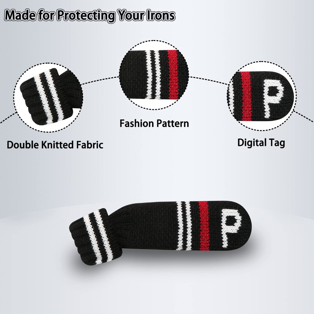 Lefeng 10Pcs Knitted Golf Iron Head Covers 3-9/A/P/S Set - Lightweight And Durable Material - Fit Well For Callaway Ping Taylorm