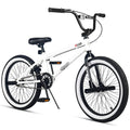 vollsch Freestyle BMX Bikes 20 Inch Kids Bicycle for 8-15 Years Old Teens, Boys, Girls, Beginner-Lever Riders, White