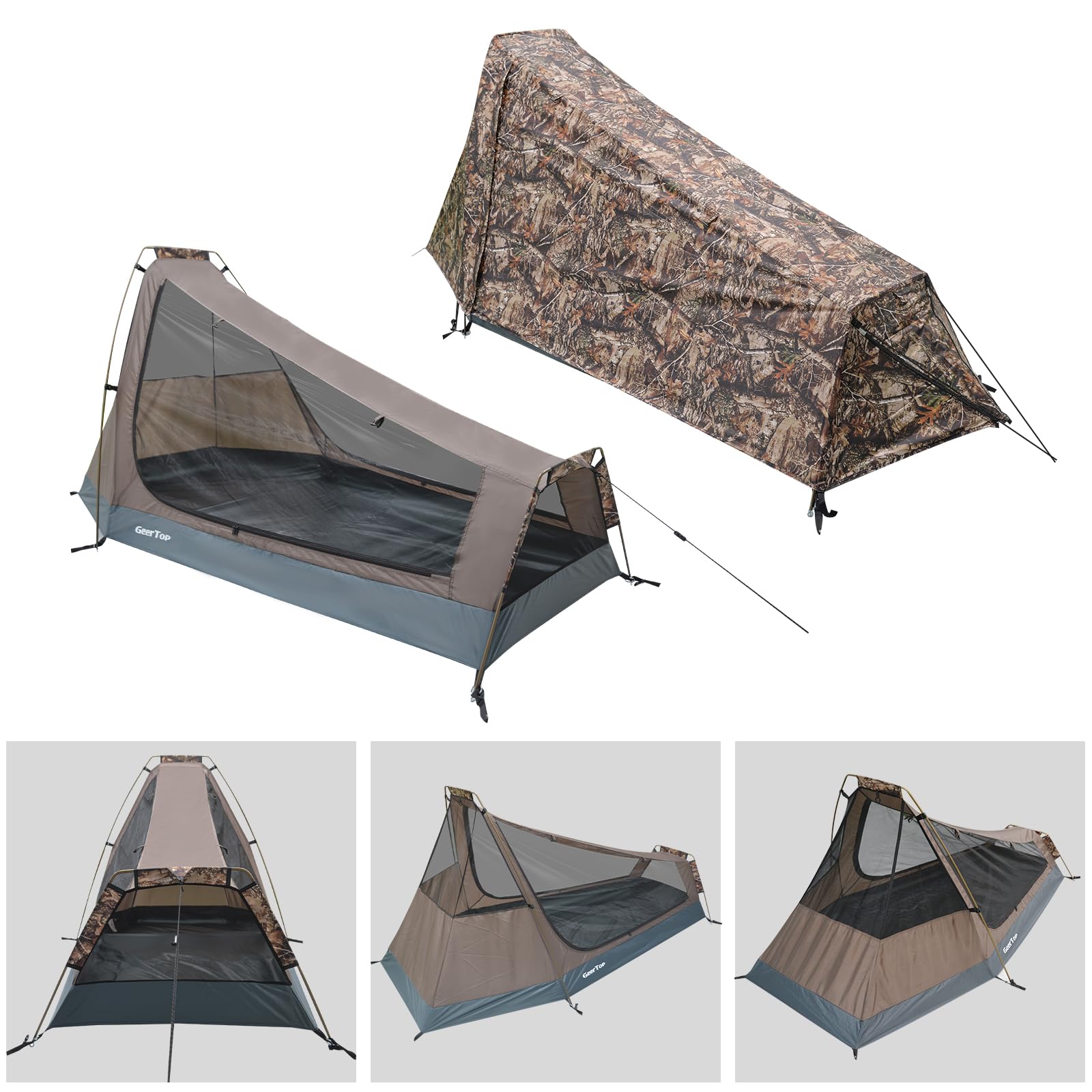 Geertop Ultralight 1-Person Backpacking Tent Waterproof All-Season Solo Tent For Camping Hiking Adventures