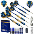 Shot Taker Co. Est. 2017 6Pc Steel Tip Darts Set - Professional Darts For Dartboard - Includes Barrels + Plastic/Aluminum Shafts