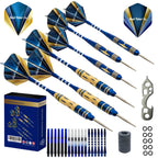 Shot Taker Co. Est. 2017 6Pc Steel Tip Darts Set - Professional Darts For Dartboard - Includes Barrels + Plastic/Aluminum Shafts