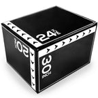 Balancefrom 3 In 1 20 Inch 24 Inch 30 Inch Foam Plyometric Box Jumping Exercise Jumping Trainer, Black & White, 16-Pound
