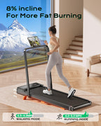 TREAFLOW Walking Pad,Treadmill with Incline for Home, 2.5HP Portable Under Desk Treadmill with 265 Lbs