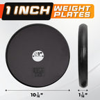 Yes4All 1-Inch Cast Iron Weight Plates For Dumbbells - Standard Weight Disc Plates (20 Lbs, Single)