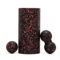 TRENDYNEST Expanded Polypropylene Soft Roller Cylindrical Hollow Soft Roller Speckled Workout Tool 30CM Blk Red 3pc