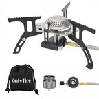 Onlyfire Portable Camping Gas Stove, Small Camping Stove With Piezo Ignition, 1Lb Propane Tank Adapter, Mini Camp Stove With Car