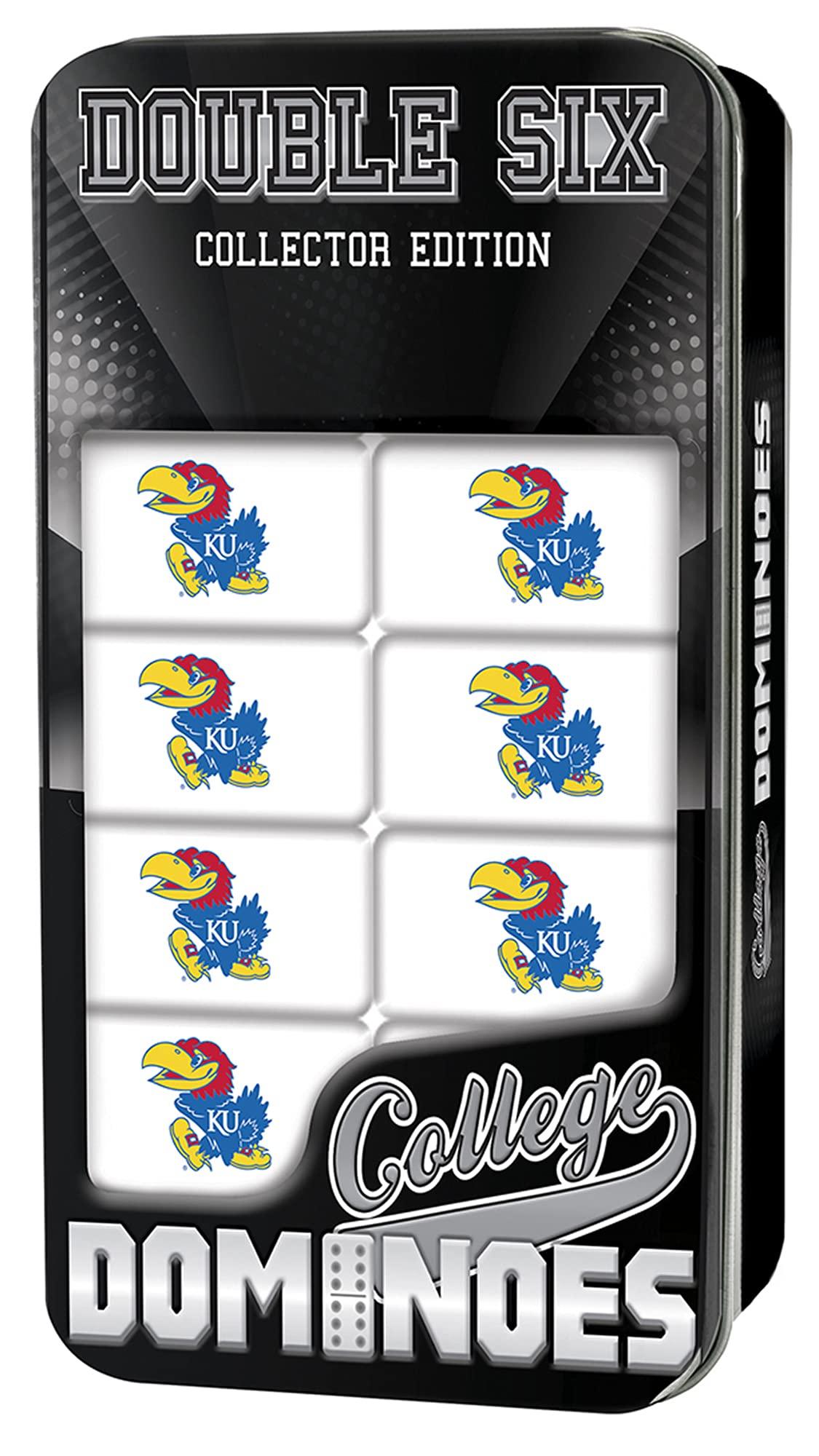 Masterpieces Game Day - Ncaa Kansas Jayhawks - 28 Piece Team Logo Double Six Domino Set