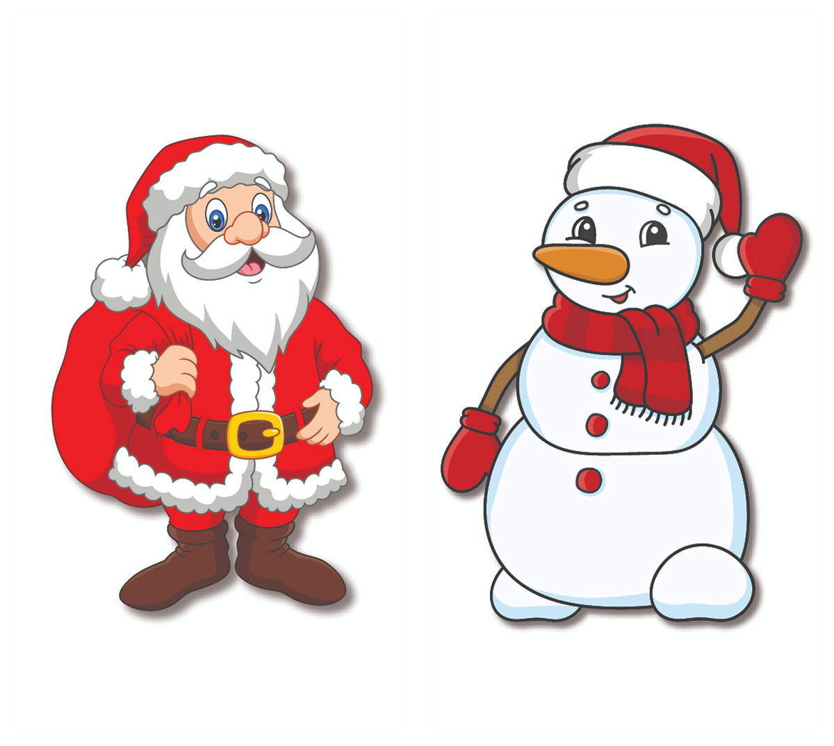 Bhai Please Santa Claus and Snowman Wooden Fridge Magnet (Pack of 2 pcs, one pc Each Design) Christmas Decorations and Gifts  S