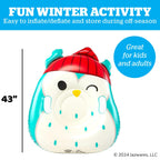 Bigmouth X Squishmallows Heavy Duty Inflatable Snow Tube For Kids And Adults Winter Tubing Sled - Winston The Owl