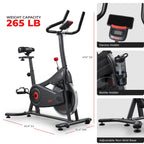 Sunny Health & Fitness ACTIVE Smart Cycling Exercise Bike, Magnetic Resistance Plus 4-Way Adjustable Cushion Seat, Home Stationa