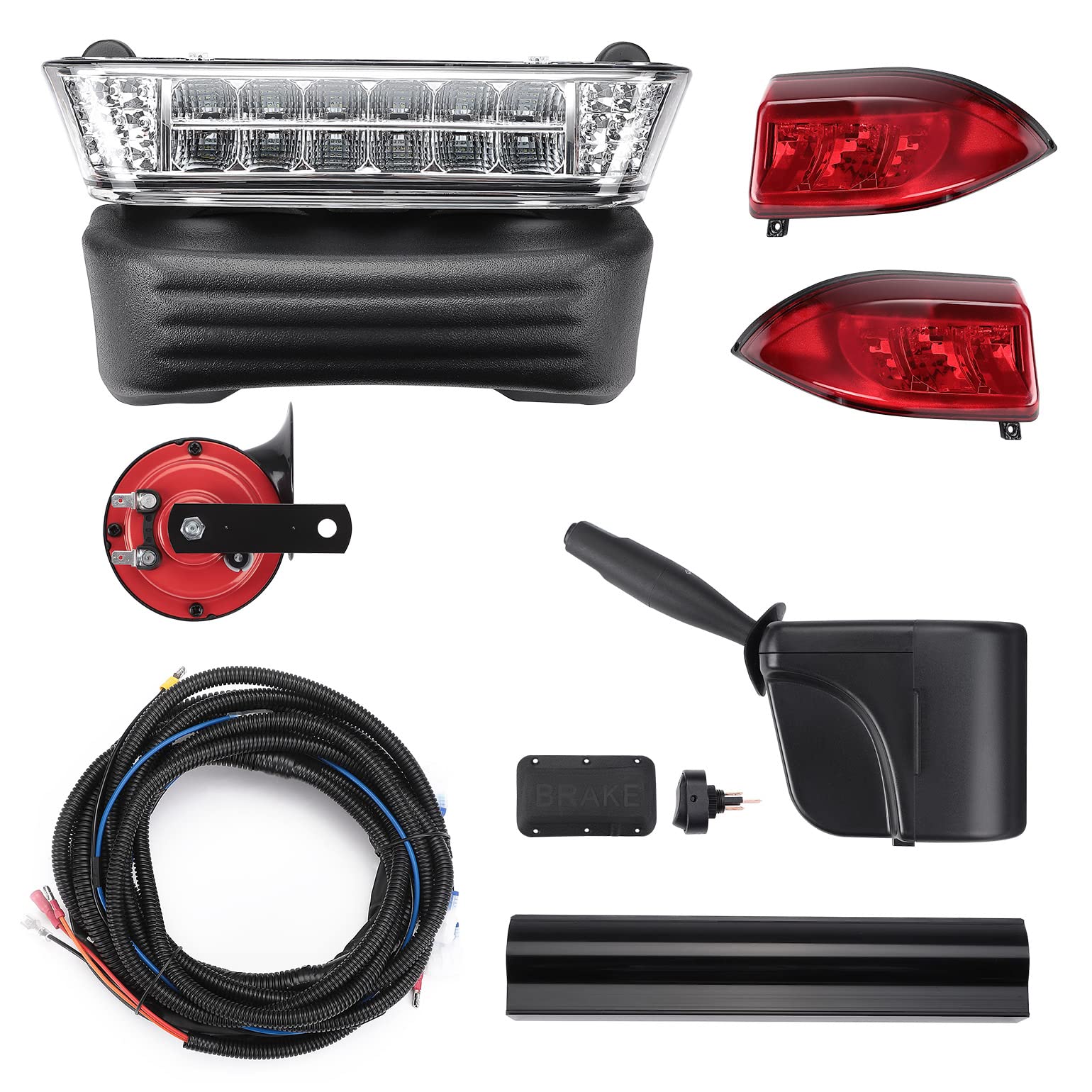 Kemimoto Deluxe Precedent Light Kit Compatible With Club Car Precedent 2004-Up, Upgrade 12V Street Legal Led Headlights, Taillig