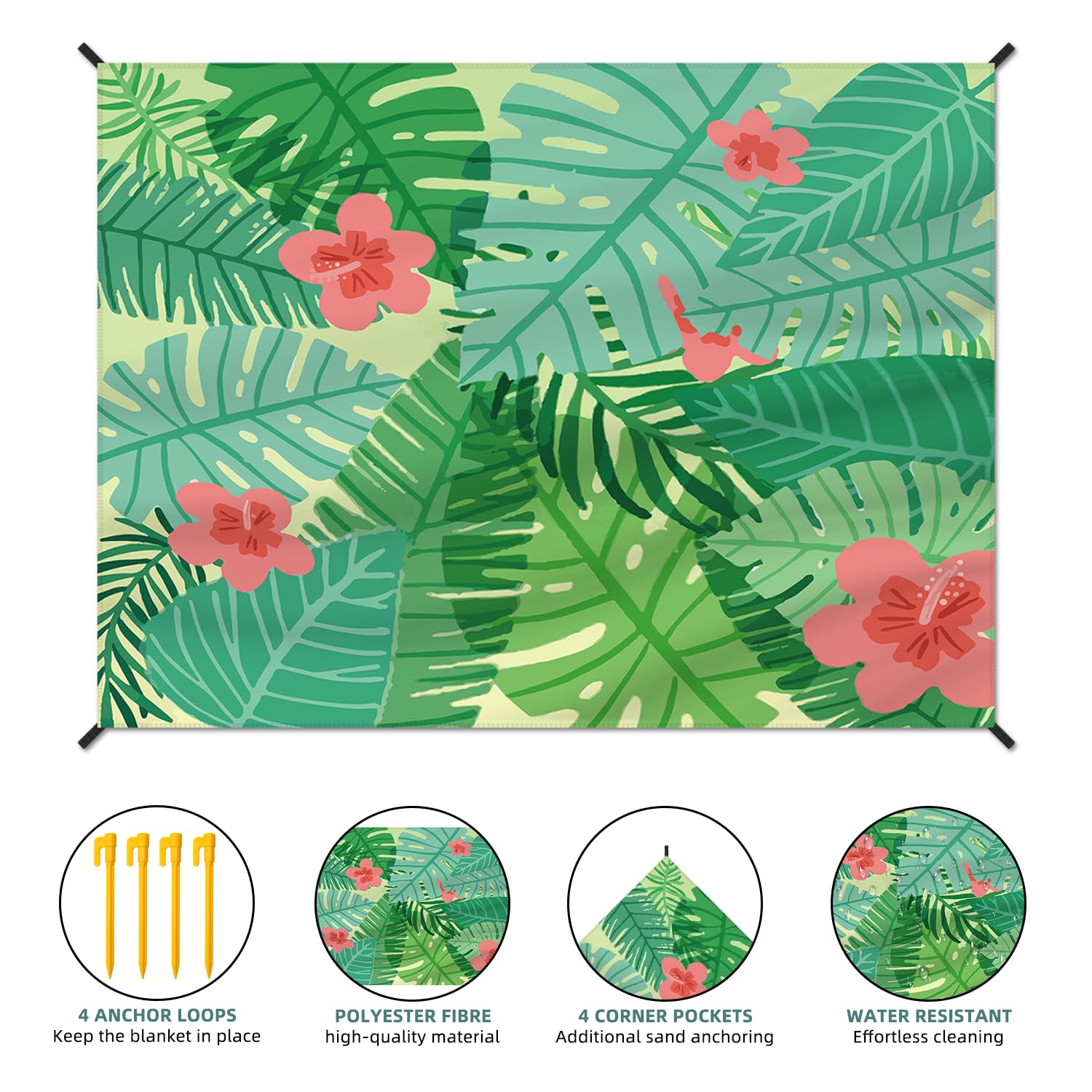 Dpwcvm Beach Blanket Waterproof Sandproof Large Beach Mat 83 X 106 For 3-5 Adults Sand Free Mat Quick Drying,Lightweight & Durab