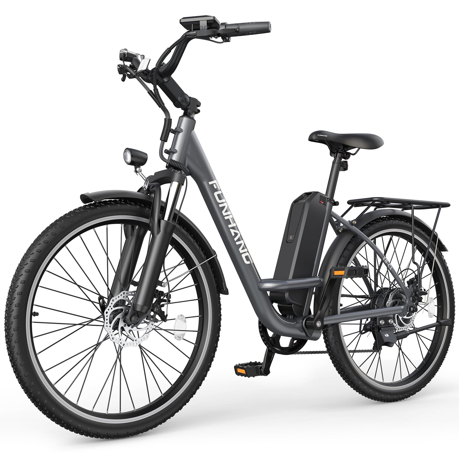 Funhang Electric Bike For Adults, 1000W Peak Ebike, 21.7Mph 50Miles City Cruiser Ebikes, 26 Step Thru Electric Bicycle With 48V