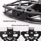 Mzyrh Mountain Bike Pedals, Ultra Strong Colorful Cnc Machined 9/16'' Cycling Sealed 3 Bearing Pedals(Black 3 Bearings)